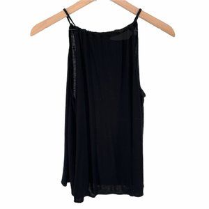 Wilfred Aritzia black halter swing gathered neck relaxed tank top extra small